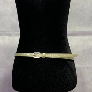 ❗️BOGO❗️Forever 21 White Gold Sparkle Skinny Belt